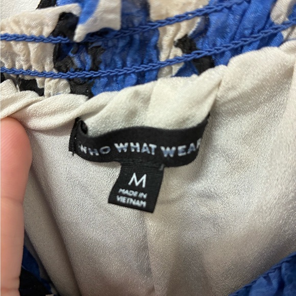 Who What Wear Blue and Black Patterned Dress - Picture 2 of 4